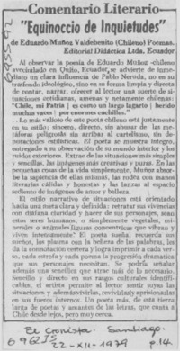 Equinoccio de inquietudes".