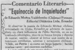 Equinoccio de inquietudes".