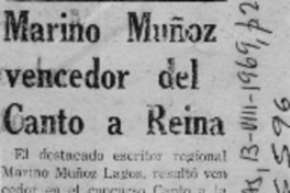 Marino Muñoz vencedor del Canto a Reina