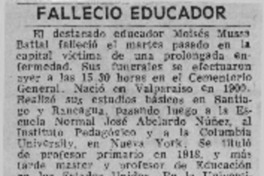 Falleció educador