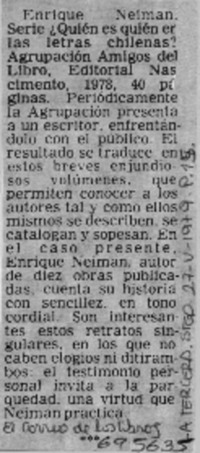 Quién es quién en las letras chilenas?