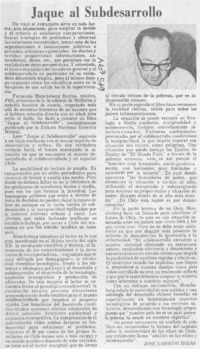 Jaque al subdesarrollo