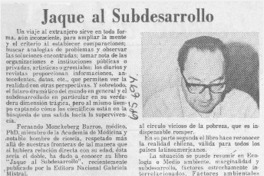Jaque al subdesarrollo