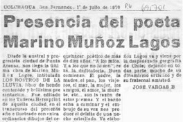Presencia del poeta Marino Muñoz Lagos