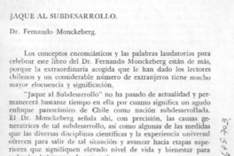 Jaque al subdesarrollo