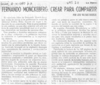 Fernando Monckeberg: crear para compartir