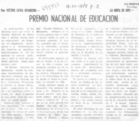 Premio Nacional de Educación