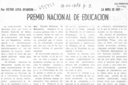 Premio Nacional de Educación