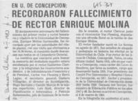 Recordaron fallecimiento de rector Enrique Molina.