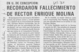 Recordaron fallecimiento de rector Enrique Molina.