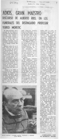 Adiós, gran maestro.