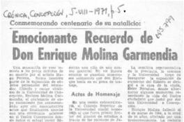 Emocionante recuerdo de Don Enrique Molina Garmendia.