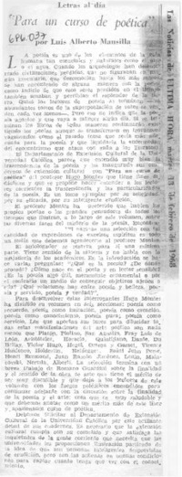 Para un curso de poética