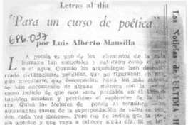 Para un curso de poética