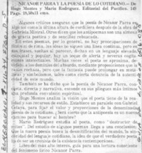 Nicanor Parra y la poesía de lo cotidiano.