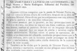 Nicanor Parra y la poesía de lo cotidiano.
