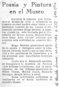 Poesía y pintura en el museo.