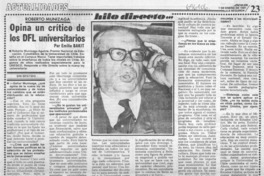 Opina un crítico de los DFL universitarios : [entrevista]