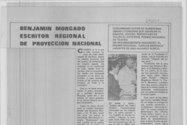 Benjamín Morgado escritor regional de proyección nacional.
