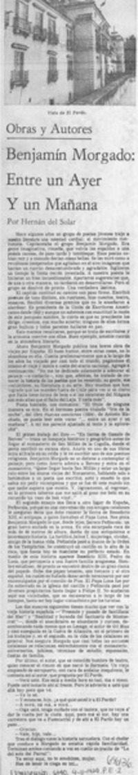 Benjamín Morgado: entre un ayer y un mañana