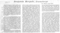Benjamín Morgado, dramaturgo