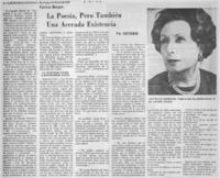 La poesía, pero también una acerada existencia