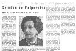 Saludos de Valparaíso para Patricia Morgan y su antología.
