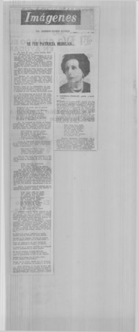 Se fue Patricia Morgan--