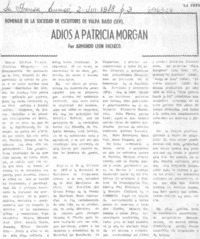 Adiós a Patricia Morgan