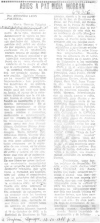 Adiós a Patricia Morgan