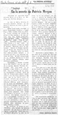 En al muerte de Patricia Morgan