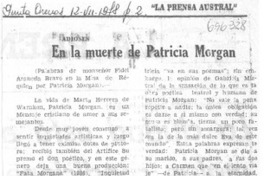 En al muerte de Patricia Morgan