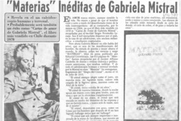 "Materias" inéditas de Gabriela Mistral.