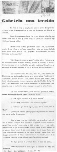 Gabriela una lección