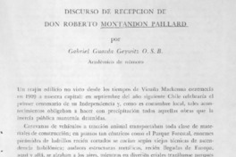 Discurso de recepción de don Roberto Montandón Paillard
