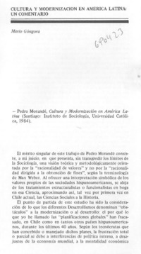 Cultura y modernización en América Latina