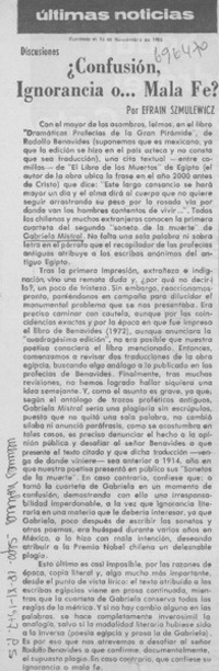 Confusión, ignorancia o... mala fé?