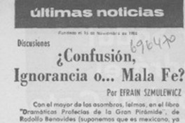 Confusión, ignorancia o... mala fé?