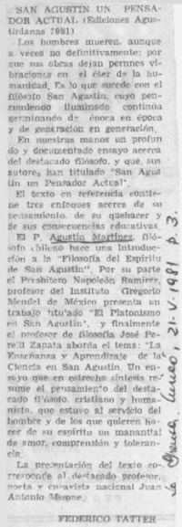San Agustín un pensador actual