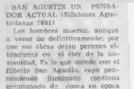 San Agustín un pensador actual