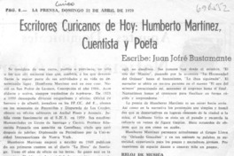 Escritores curicanos de hoy: Humberto Martínez cuentista y poeta