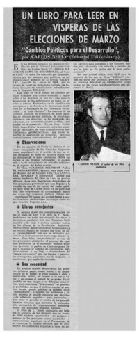 Un Libro para leer en vísperas de las elecciones de marzo.