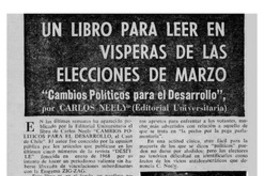 Un Libro para leer en vísperas de las elecciones de marzo.