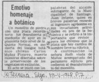 Emotivo homenaje a botánico.