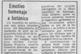 Emotivo homenaje a botánico.