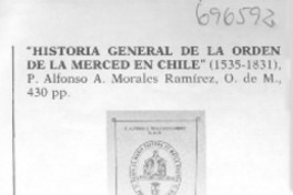 Historia general de la orden de la merced en Chile.