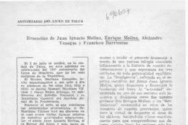 Evocación de Juan Ignacio Molina, Enrique Molina, Alejandro Venegas y Francisco Barrientos.