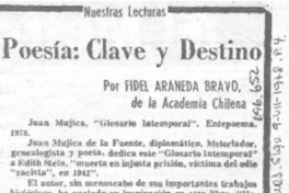 Poesía: clave y destino