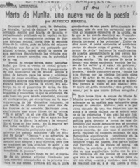Marta de Munita, una nueva voz de la poesía