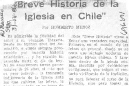 Breve historia de la iglesia en Chile.